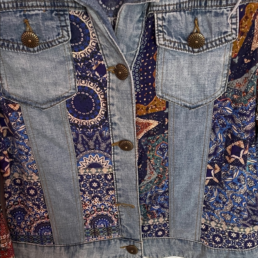 🩵✨ DESIGUAL Patchwork Jacket NWOT Size 40 - Picture 4 of 15
